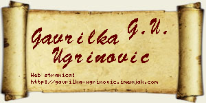 Gavrilka Ugrinović vizit kartica
